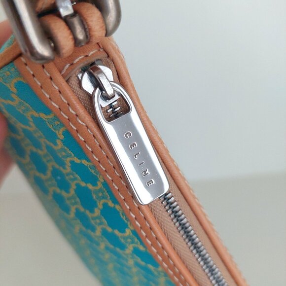 CELINE Turquoise Macadam Mini Shoulder Bag - Picture 8 of 17